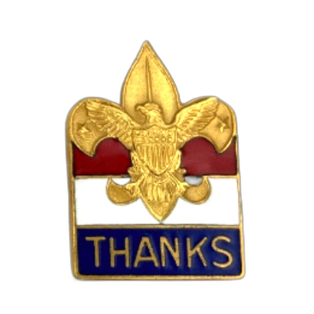 5/$25 Boy Scouts of America BSA Thanks Enamel Pin Eagle Fleur de Lis Insignia